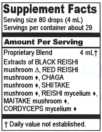 Seven Precious Mushrooms 4 oz Supplement Facts