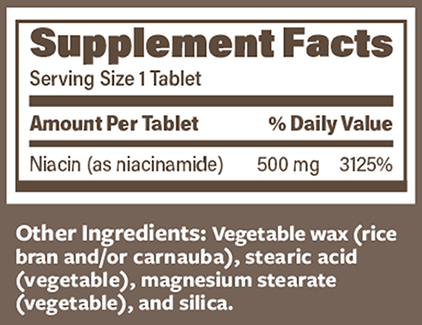 ENDUR-AMIDE SR 500 mg 90 Tablets Supplement Facts