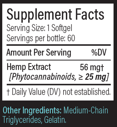 HEMP OneThirteen 60 Softgels Supplement Facts