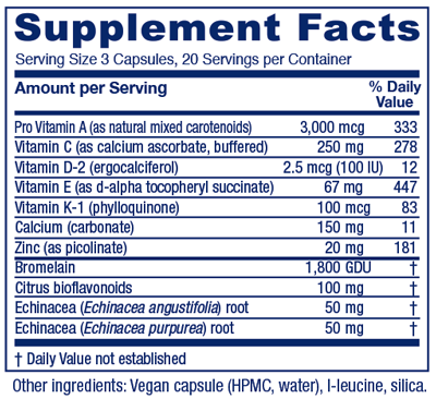 Opti-Recovery 60 Capsules Supplement Facts