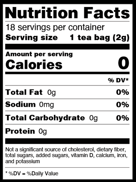 Meditation Moment 18 Bags Supplement Facts