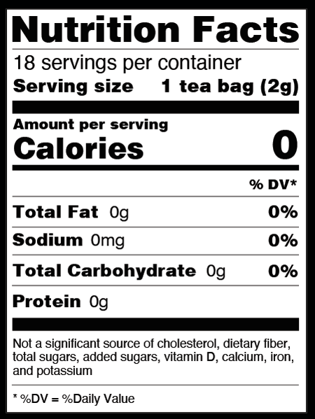 Echinacea Elderberry Blend 18 Bags Supplement Facts
