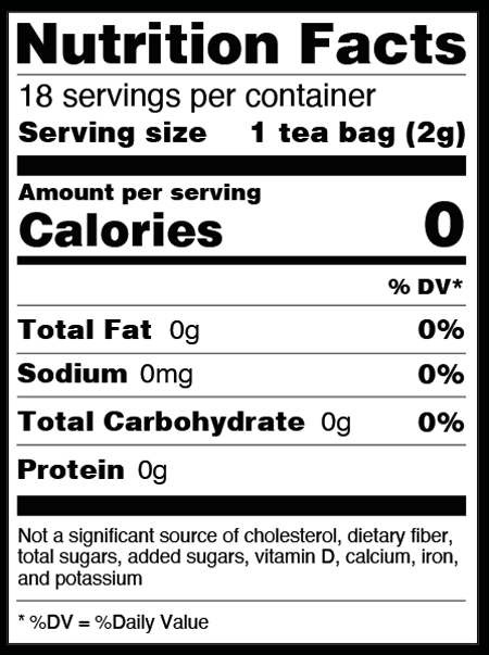 Throat Bliss Blend 18 Bags Supplement Facts
