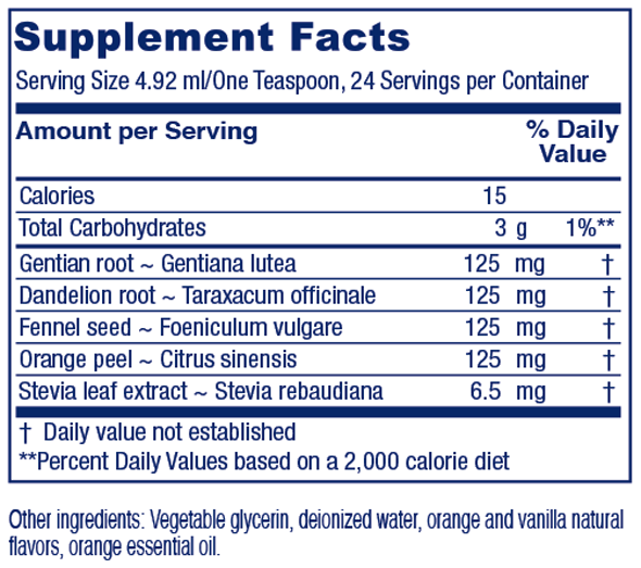 Bitters Tonic 4 fl oz Supplement Facts