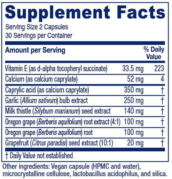 CandidaStat™ 60 Capsules Supplement Facts
