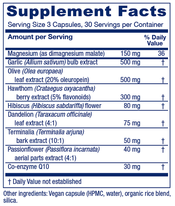VasoBlend 90 Capsules Supplement Facts