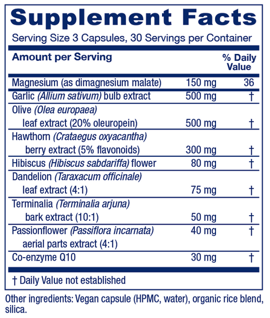 VasoBlend 90 Capsules Supplement Facts