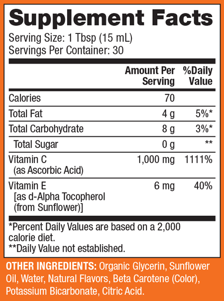 Liposomal Vitamin C Citrus Vanilla 15.2 fl oz Supplement Facts