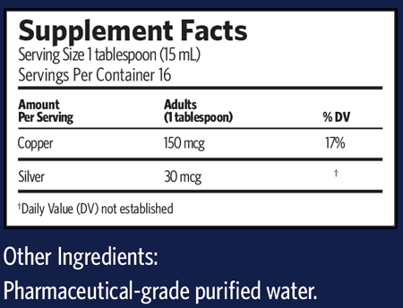 Bio-Active Copper Hydrosol 8 fl oz Supplement Facts