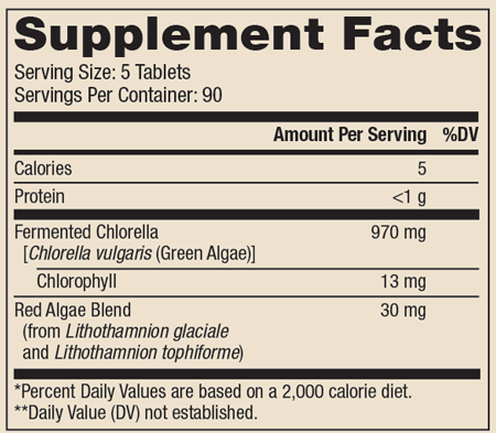 Fermented Chlorella 450 Tablets Supplement Facts
