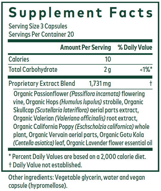 Sleep Formula 60 Capsules Supplement Facts