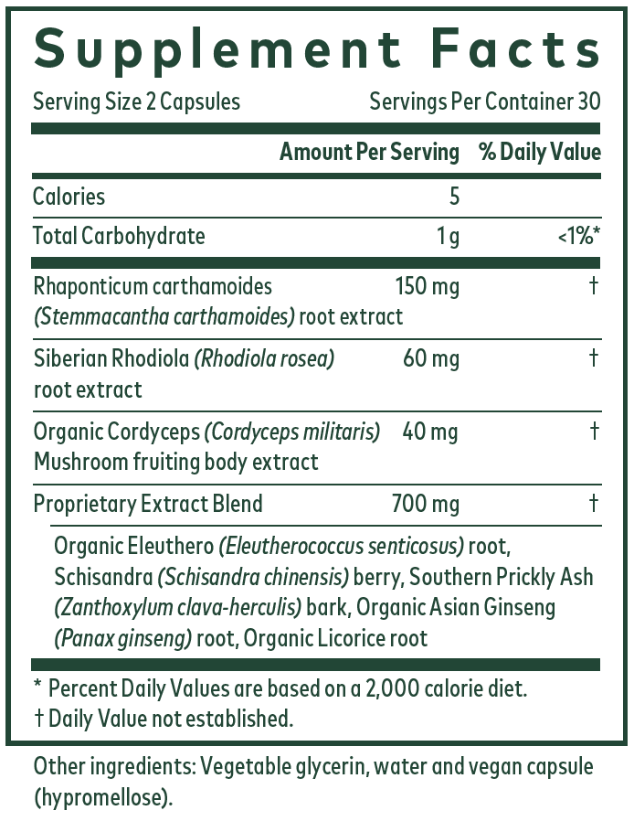 Revive HPA 60 Capsules Supplement Facts