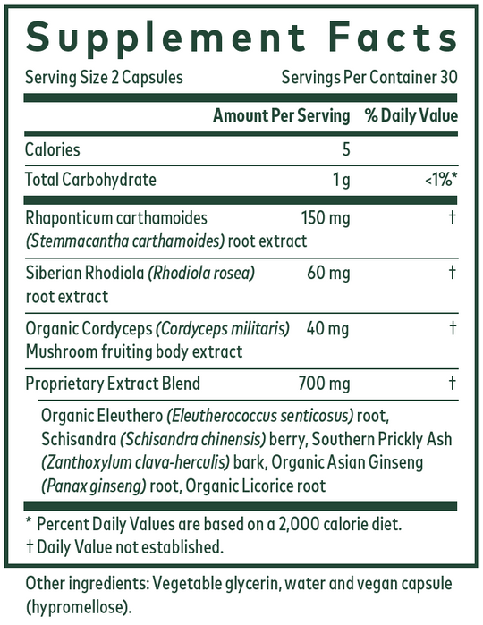 Revive HPA 60 Capsules Supplement Facts