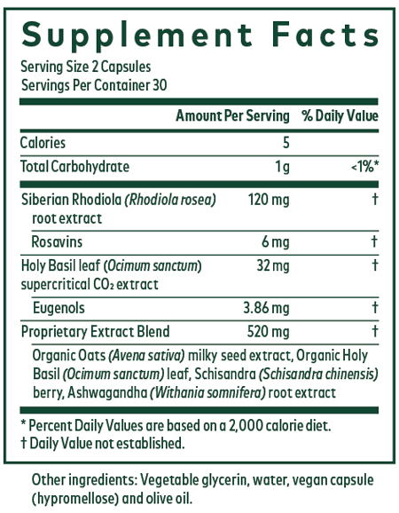 Daytime HPA 60 Capsules Supplement Facts