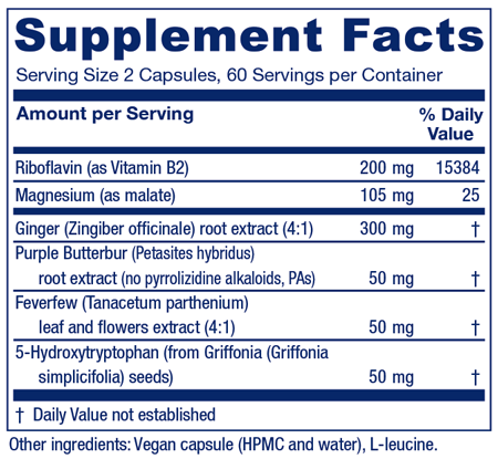 Butterbur Extra 120 Capsules Supplement Facts