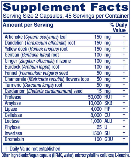 Bitters Extra 90 Capsules Supplement Facts