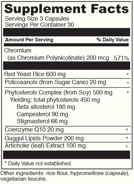 CHOLESTSURE 90 Capsules Supplement Facts