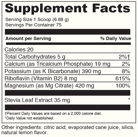 Fizzy Mag 75 Servings Supplement Facts