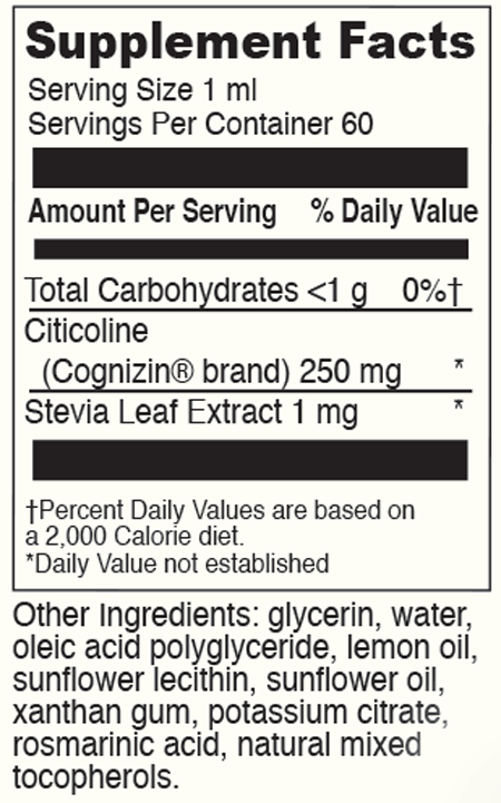 LIPOSOMAL CITICOLINE 2 fl oz Supplement Facts