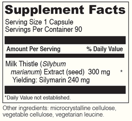 MILK THISTLE 90 Capsules Supplement Facts