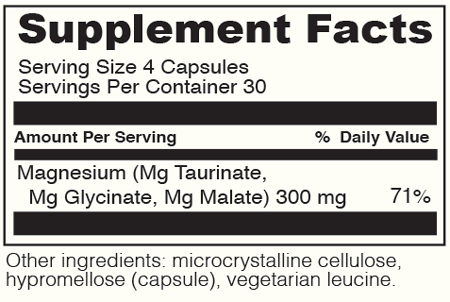 TRI-MAG 300 120 Capsules Supplement Facts