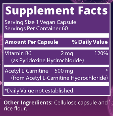 Acetyl L-Carnitine 60 Capsules Supplement Facts