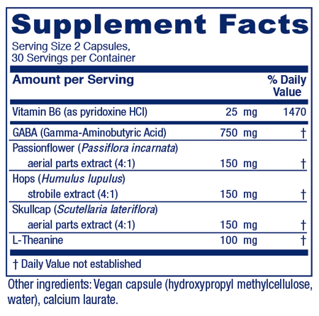 GABA Ease™ 60 Capsules Supplement Facts