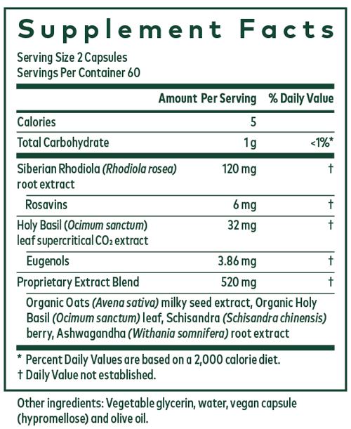Daytime HPA 120 Capsules Supplement Facts