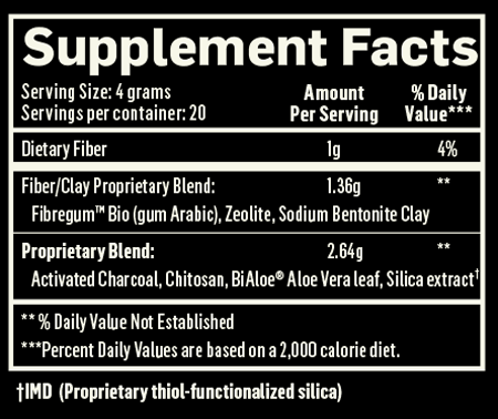 Ultra Binder® Stick Packs 20 Servings Supplement Facts