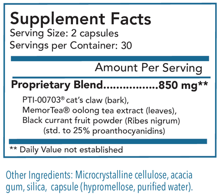Percepta Professional 60 Capsules Supplement Facts