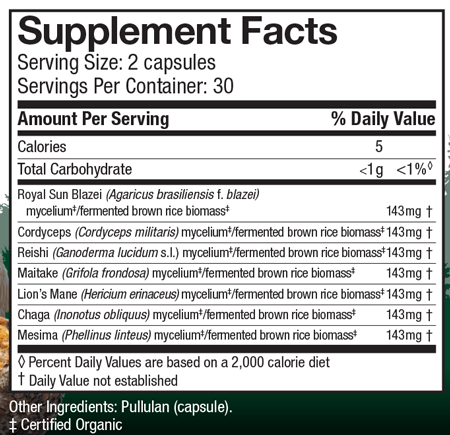 Stamets 7® 60 Capsules Supplement Facts