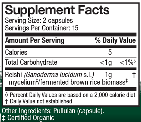 Reishi 30 Capsules Supplement Facts