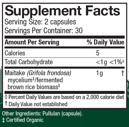 Maitake 60 Capsules Supplement Facts
