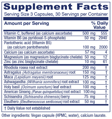 Adrenal Assist™ 90 Capsules Supplement Facts