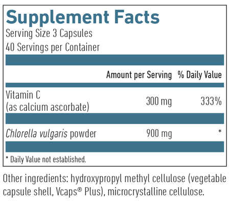 Chlorella Plus C 120 Capsules Supplement Facts