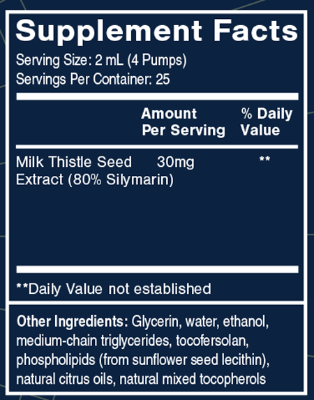 Nanoemulsified Milk Thistle 1.7 oz Supplement Facts