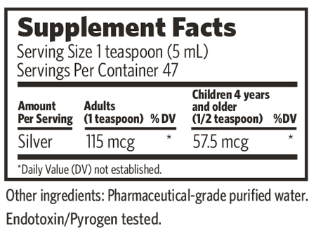 Pro Bio-Active Silver Hydrosol 23 ppm Twist Top 8 fl oz Supplement Facts
