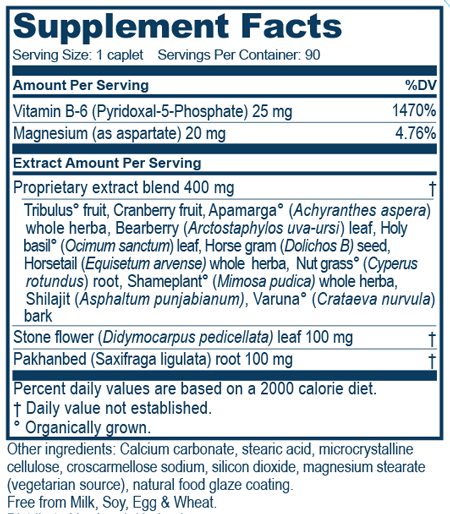 Rentone 90 Caplets Supplement Facts