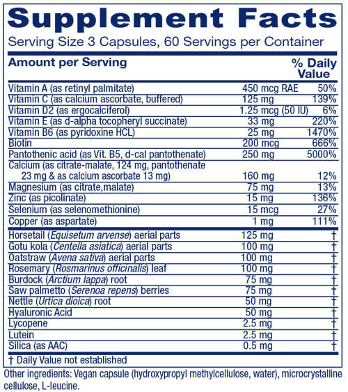 Skin Assist™ 180 Capsules Supplement Facts
