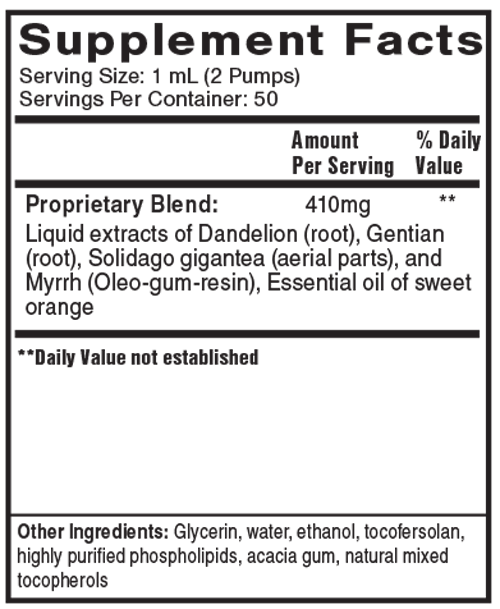 BitterX 1.7 fl oz Supplement Facts