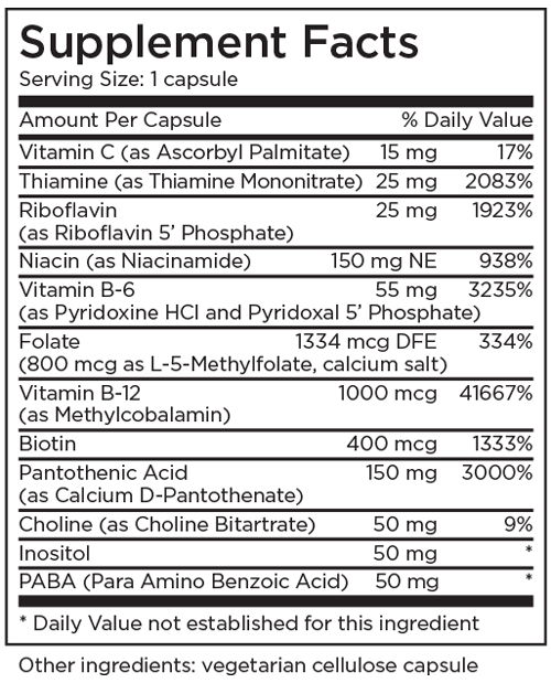 B-Complex 90 Capsules Supplement Facts