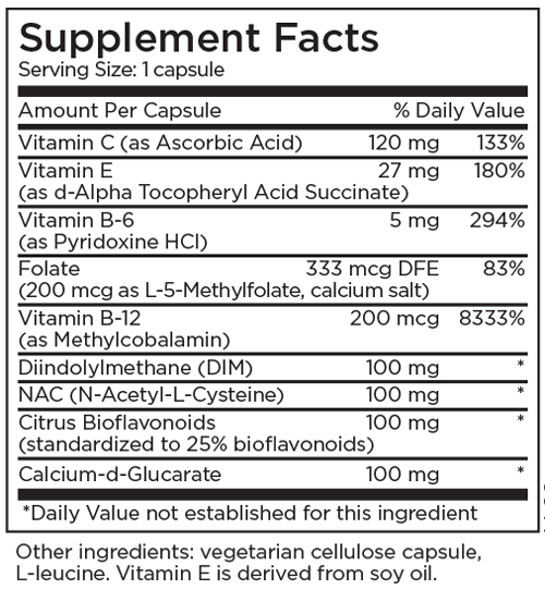 DIM Complex 60 Capsules Supplement Facts
