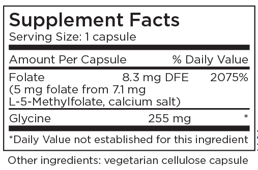 L-Methylfolate 5 mg 90 Capsules Supplement Facts