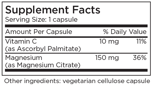 Magnesium Citrate 240 Capsules Supplement Facts