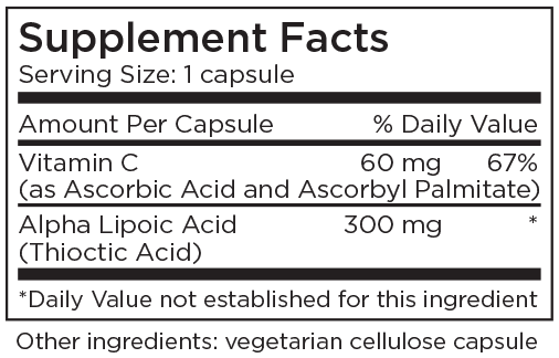 Alpha Lipoic Acid 90 Capsules Supplement Facts