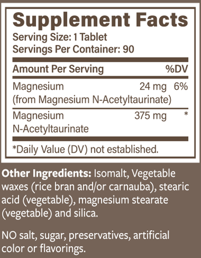TauroMAG-SR 90 Tablets Supplement Facts