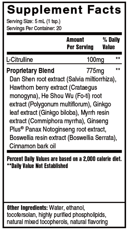 Performance Cardio+ 3.38 fl oz Supplement Facts