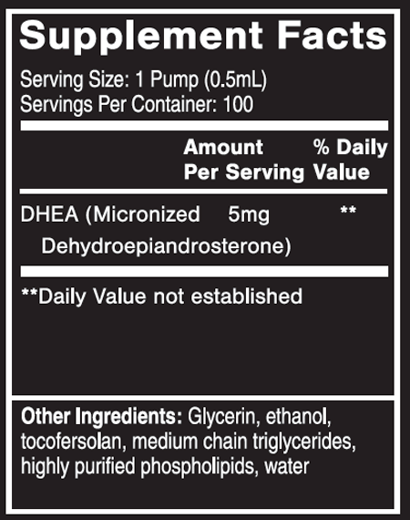 Pure DHEA 1.7 fl oz Supplement Facts