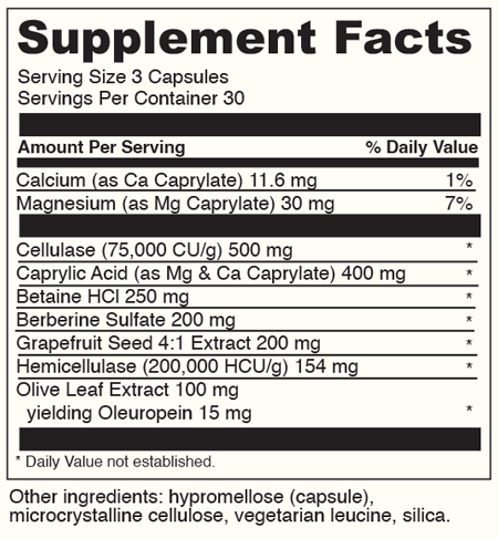 CANDID-AWAY 90 Capsules Supplement Facts