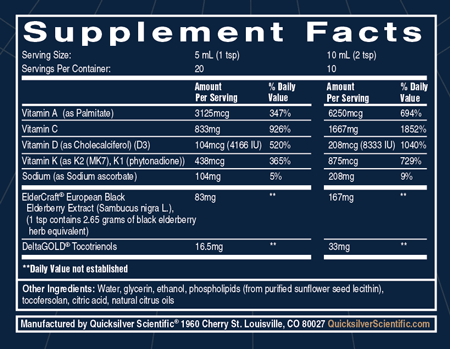 Immune Charge+ 3.38 fl oz Supplement Facts